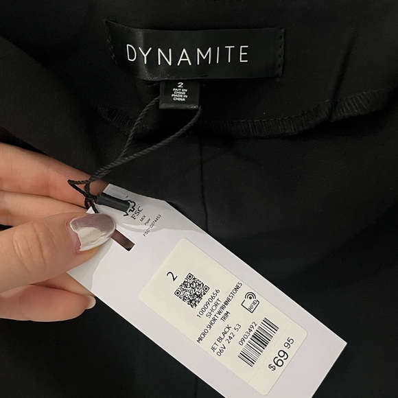 Dynamite- Rhinestone Micro Mini Shorts - Picture 3 of 3